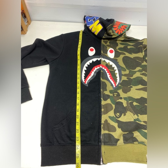 Bape 1/2 Camo shark full zip hoodie jacket - Picture 14 of 16